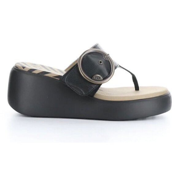 Fly London | Buckle Mules DAFI938FLY 000 BLACK Slip-on Sandals - Picture 2 of 11